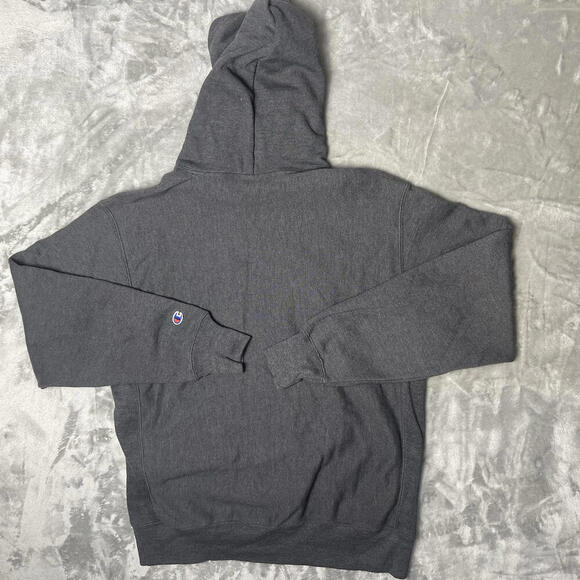 90s 00s VTG Champion Hoodie Reverse Weave Large Grey Y2K Pakistan Tag - Picture 6 of 7